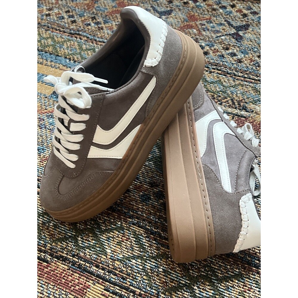 Steve Madden Dodge Platform ‘ Taupe Multi ‘ Sneakers Sz 8 EUC Espresso